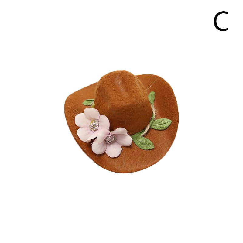 

Украшение для вечеринки в джунглях Шляпки для винных бутылок Смешная фетровая подсолнух Кофейная ковбойская шляпа Праздник весны День рождения Настольные украшения C