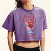 Real Fresh Cherry Fruit Cup Design Print Women Washed T-Shirts Cotton Short Sleeve Fashion Hip Hop Tops Slim T Shirt