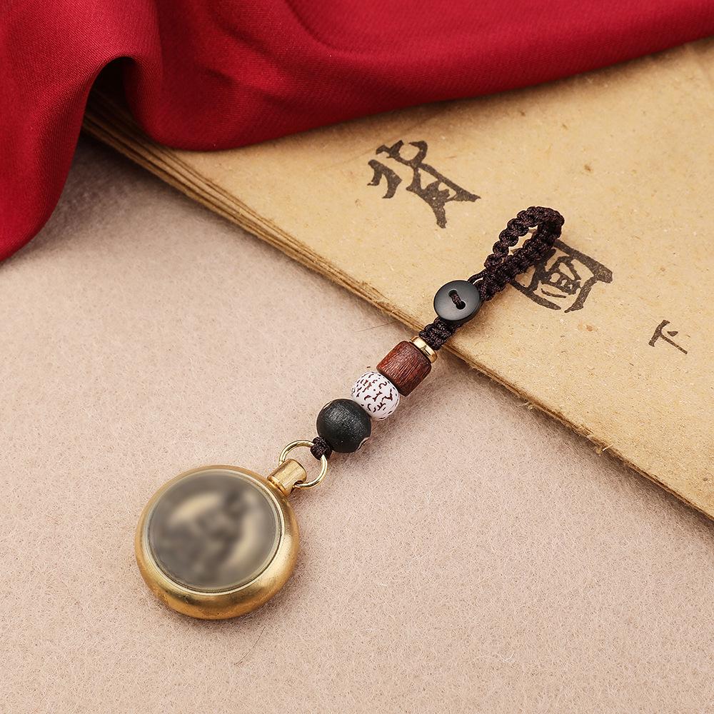 

Брелок-хранитель зодиака из чистой латуни ручной работы с подвеской-фестивалем и веревкой