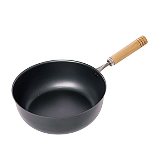 Sugiyama Metal Frying Pan, 23cm, Deep, Induction and Gas Compatible, Made In Japan, Artisan Style, Nano-Embossed Finish, Lightweight, Oil-Accepting, K