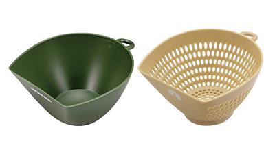 (CAPTAIN STAG) Chiritori Colander Bowl Scoop BowlColander Set 400ml Microwave Safe Made In Japan Olive X Beige UH-4711