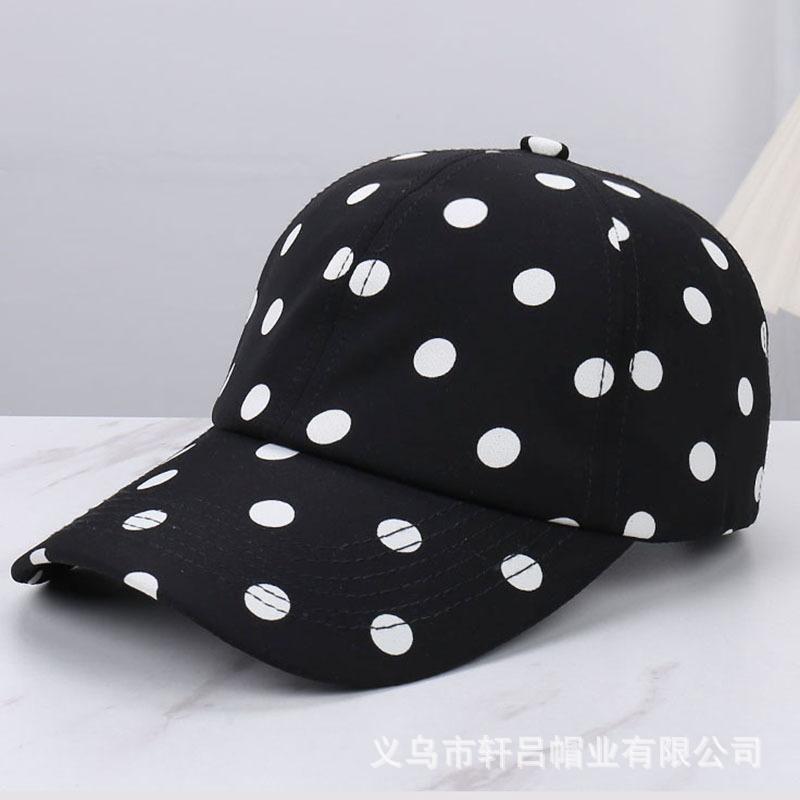 Japanese Xiaoxiangfeng Polka Dot Baseball Cap Spring And Summer Big Head Circle Show Face Small Fashion Versatile Shade Cap