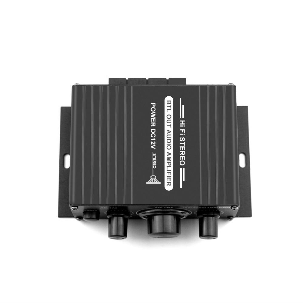 AK170 12V Mini Audio Power Amplifier Digital Audio Receiver AMP Dual Channel 20W+20W Bass Treble Volume Control for Car