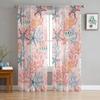 Carp Animal Fish Geometric Tulle Curtains For Living Room Sheer Curtain Bedroom Voile Decorative Window Treatments