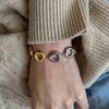 Yori Double Color Creative Statement Circle Stud Earrings Bracelet Women Daily Wear Jewelry Pendientes De Acero Inoxidable