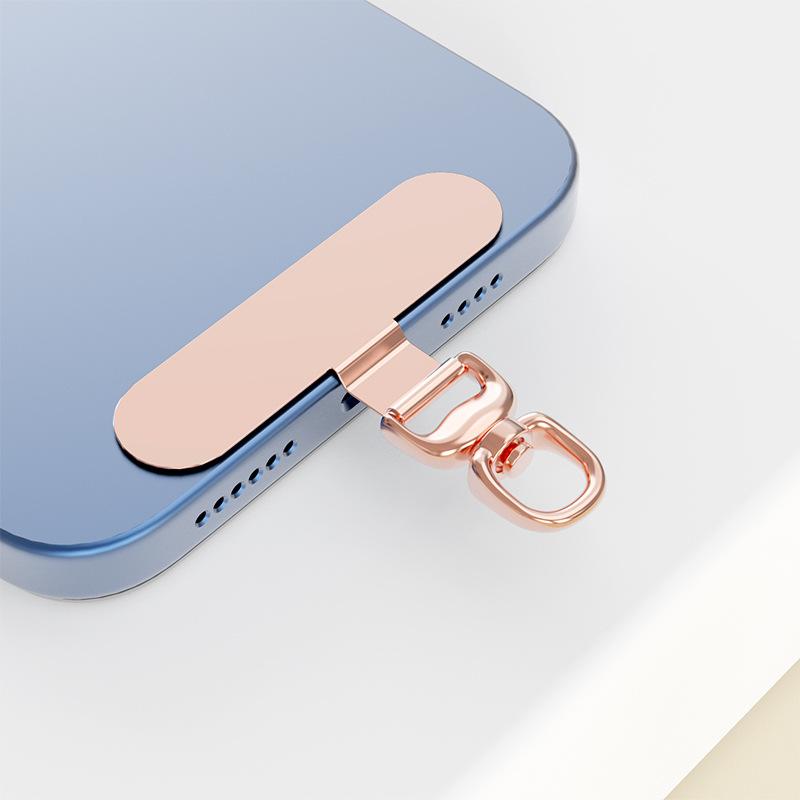 

Universal Stainless Steel Phone Lanyard Tether Tab 360° Rotatable Ultra Thin Metal Patch Phone Case Hanging Gasket with Buckle