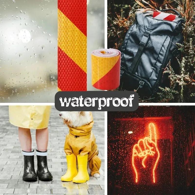 Red White Reflective Tape High Intensity Waterproof Conspicuity Tape for Car Truck Trailer Motorcycle Night Safety Warn 3Meters