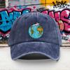 Flugzeug Erde Reise Baseballkappe Gewaschene Baumwolle Outdoor-Abenteuer Verstellbare Unisex-Kappe