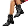 European and American fashion embroidered large size women's boots western cowboy boots small pointed totem decorative women's short boots and ankle 
