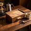 Tea Box with Drawer Compact Pouch Organizer Low-Height