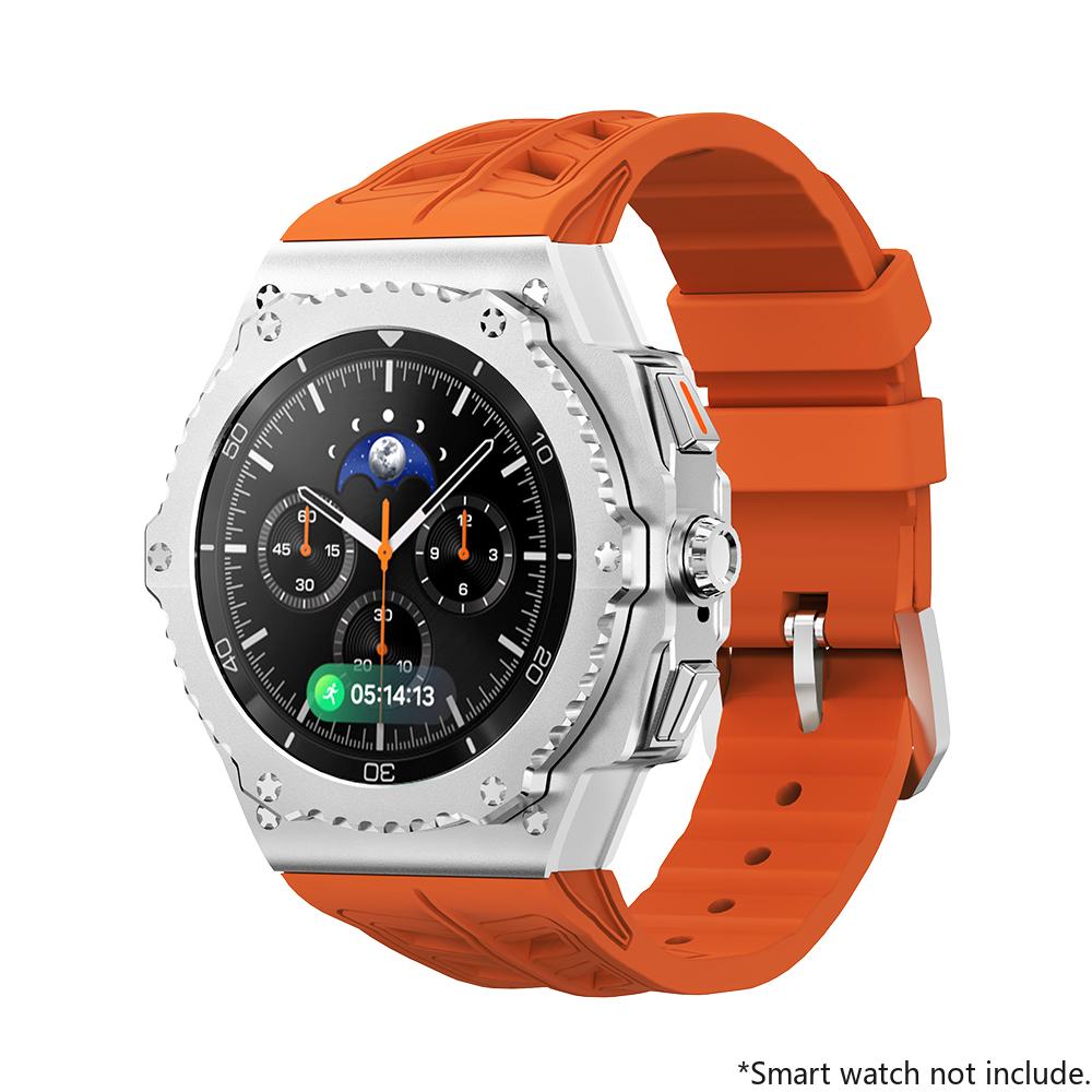 Luxury Alloy Modification Kit For Samsung Watch 8 Classic 46mm Metal Case Rubber Band For Galaxy Watch 8 Classic Kit Accessories