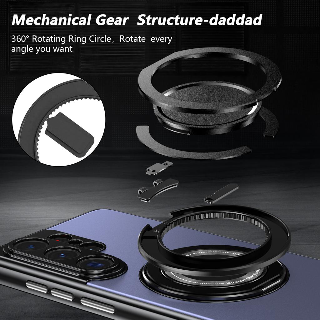 Metallic 360 Rotating Stand Case For Samsung Galaxy S26 Ultra S26+ Plus 5G Magnetic Cover With Camera Lens Protection