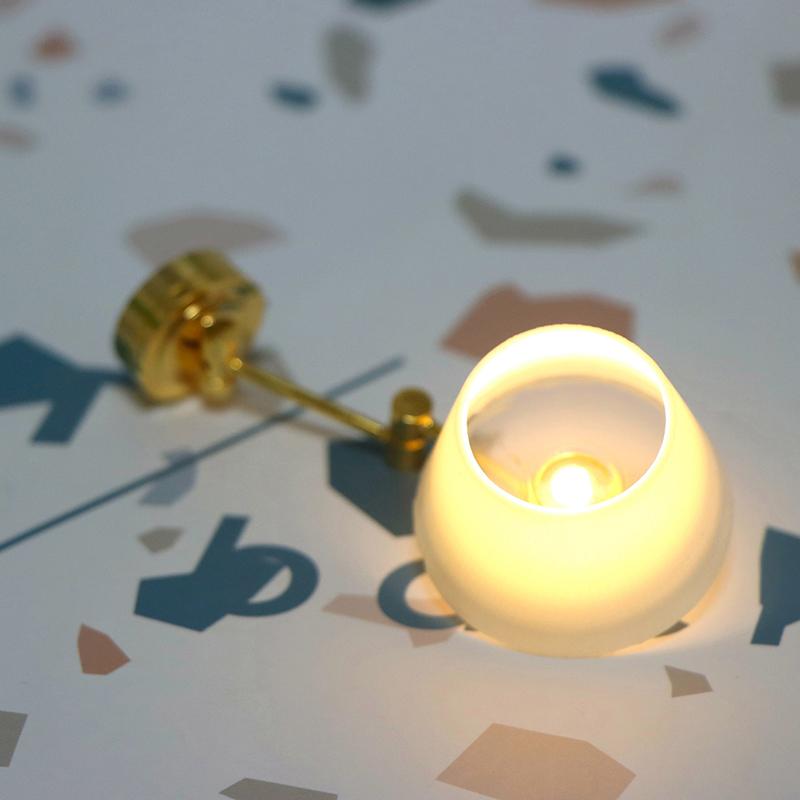 1:12 Dollhouse Mini Wall Lamp Led Lamp Foldable Telescopic Wall Light Decor Toy