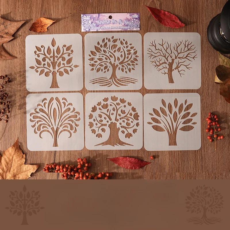 4/6pcs/set Floral Butterfly Stencil Templates for Scrapbook Wall Small Creative Design DIY Decor Stencils for Painting and Decor