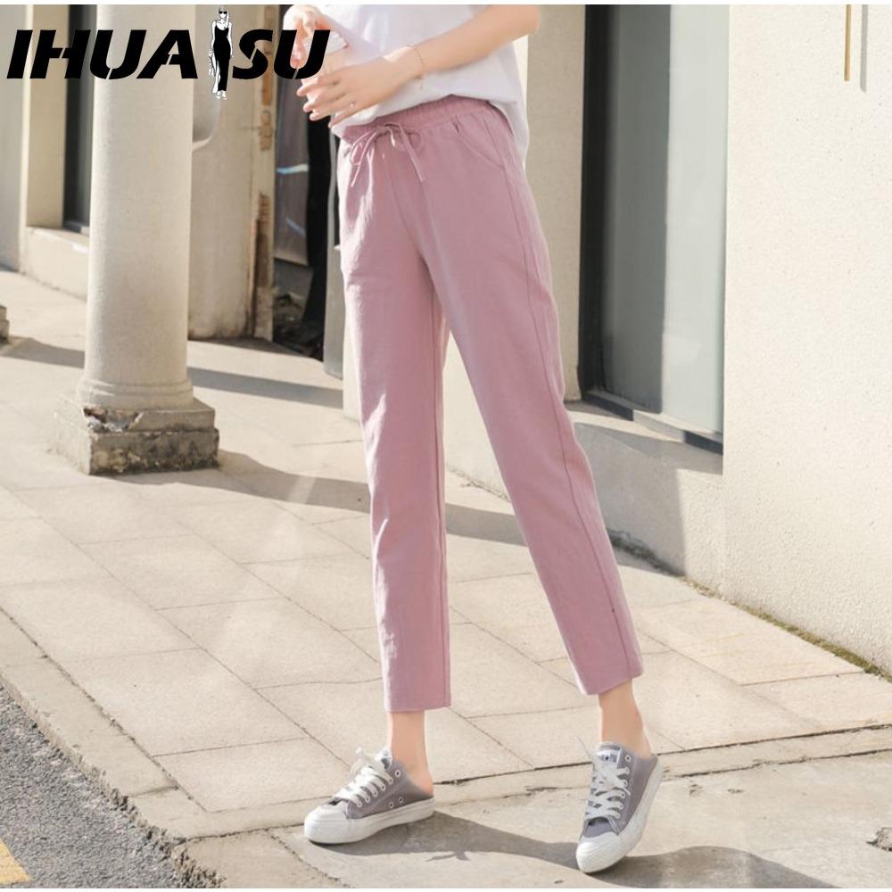 

IHUASU Women s Fashion Casual Solid Color Print Pants & Capris XXL розовый