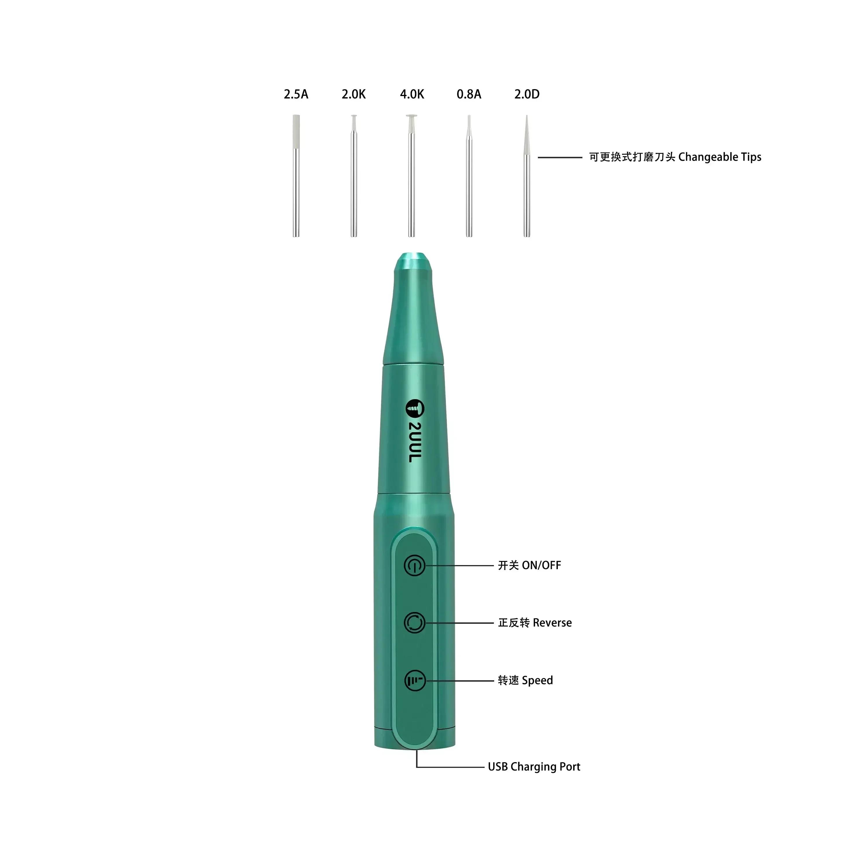 

2UUL DA81 Adjustable Rechargeable Polishing Pen Suitable for Mobile Phone Repair Polishing and Grinding Drill Pen Tool Set