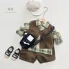 Vintage Korean Style Kids Plaid Long Sleeve Shirt Lightweight Outerwear For Boys Girls