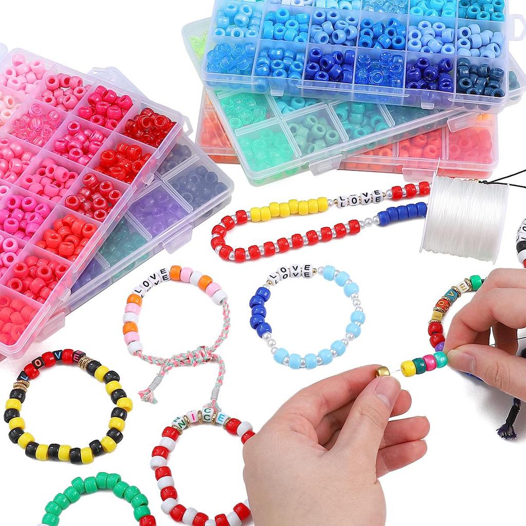 600Pcs Acrylic Beads For DIY Bracelet Necklace Jewelry Making Accessories