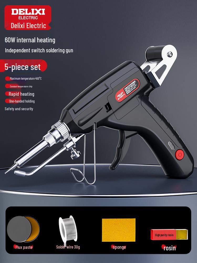 DELIXI Electric Auto-Feed Soldering Iron with Digital Display & Adjustable Temperature