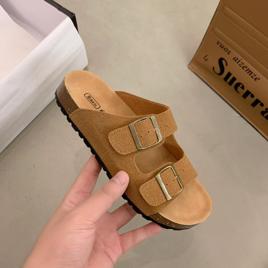 Thick-bottomed Boken slippers women's summer wear 2025 new fairy Mori retro flat sandals