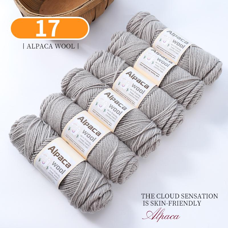 Alpaca Wool Medium Thick Yarn Ball for Hand-Knitted Cardigans, DIY Scarves, and Sweaters