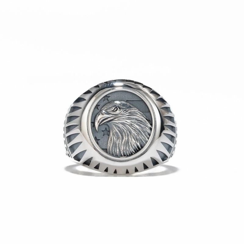 Adjustable Open Ring Men Women Vintage Punk Eagle Motif Copper Statement Retro Geometric Animal Jewelry Adjustable Open Band