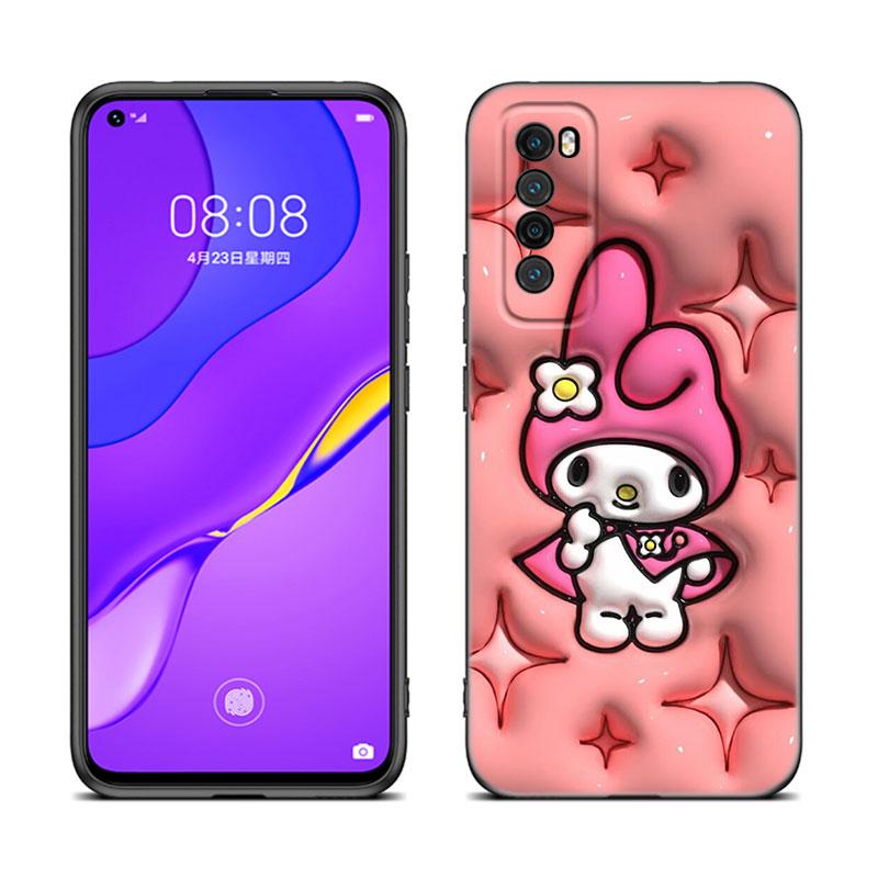 Cute My Melody Black Silicone Phone Case For Huawei Nova 8 9 10 SE 11 Ultra 12 Pro 7i 8i 11i 11E Y70 Plus Y60 Y61 Y71 Y90 Y91