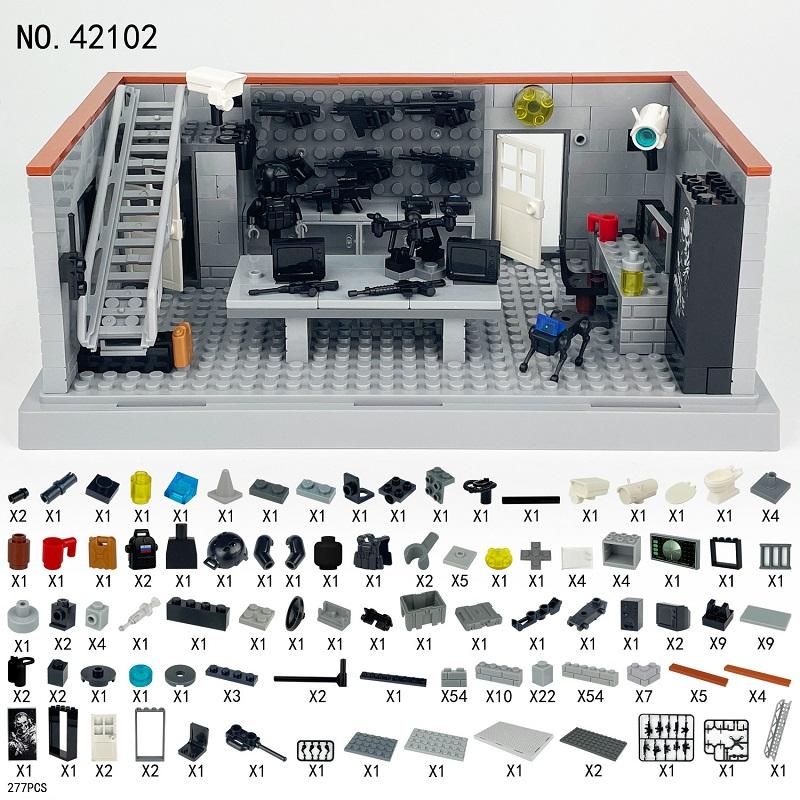 MOC Fabrică Militară de Arme Stație de Poliție pentru Prizonieri Cușcă din Plasă de Sârmă Mini Figurine de Acțiune Cărămizi de Construcție Blocuri Militare Armată Jucărie