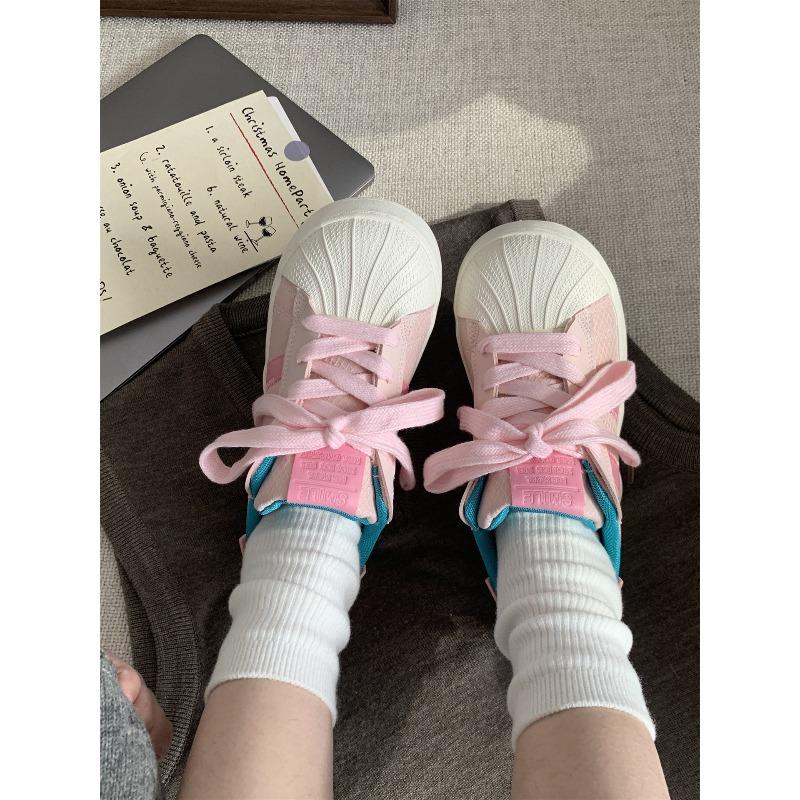 Retro shell head little white shoes women's 2 new versatile lace-up casual sports board shoes