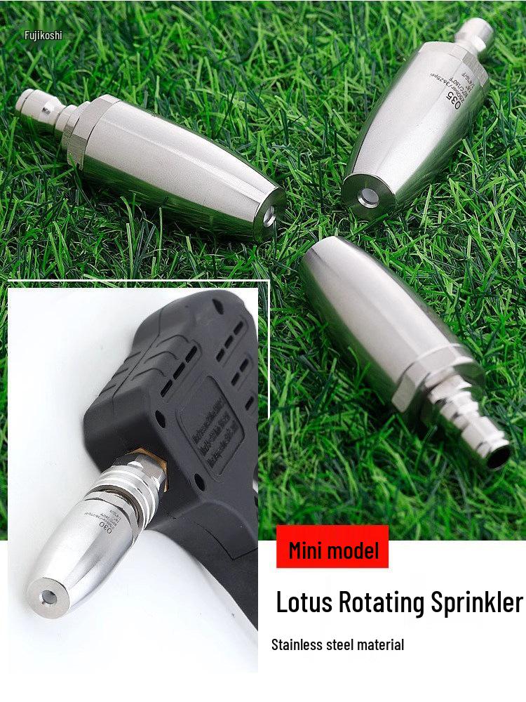 360° Rotating Stainless Steel Spray Head Water Gun with Lotus Nozzle for Joint Cleaning