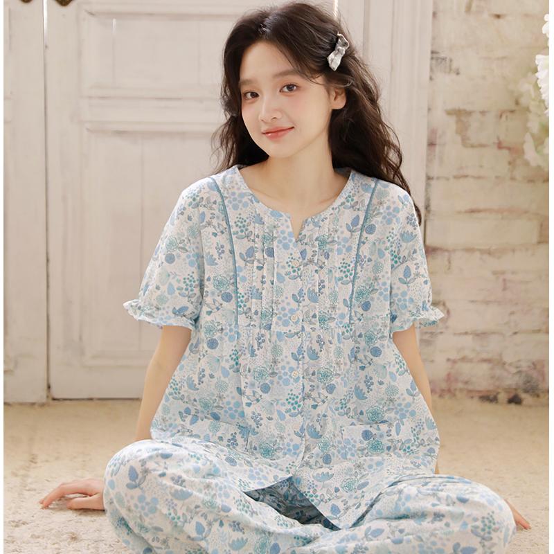 Huayue Women's Short Sleeved Pants Home Clothing Set