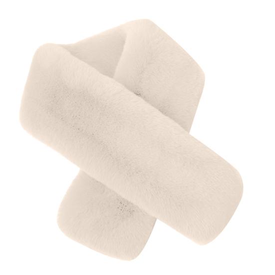 

Cross Scarf Faux Rabbit Fur Double-sided Thickened Soft Washable Keep Warm Pure Color Autumn Winter Women Neck Warmer Collar Scarf for Outdoor бежевый