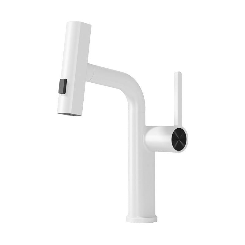 Brass Waterfall Bathroom Basin Faucet Gray/Brushed Gold Pull-out Washbasin Hot And Cold Mixed Basin Tap