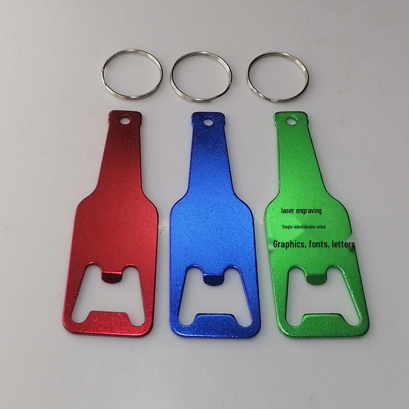Customizable Beer Bottle Shaped Aluminum Alloy Keychain Bottle Opener with Logo Engraving