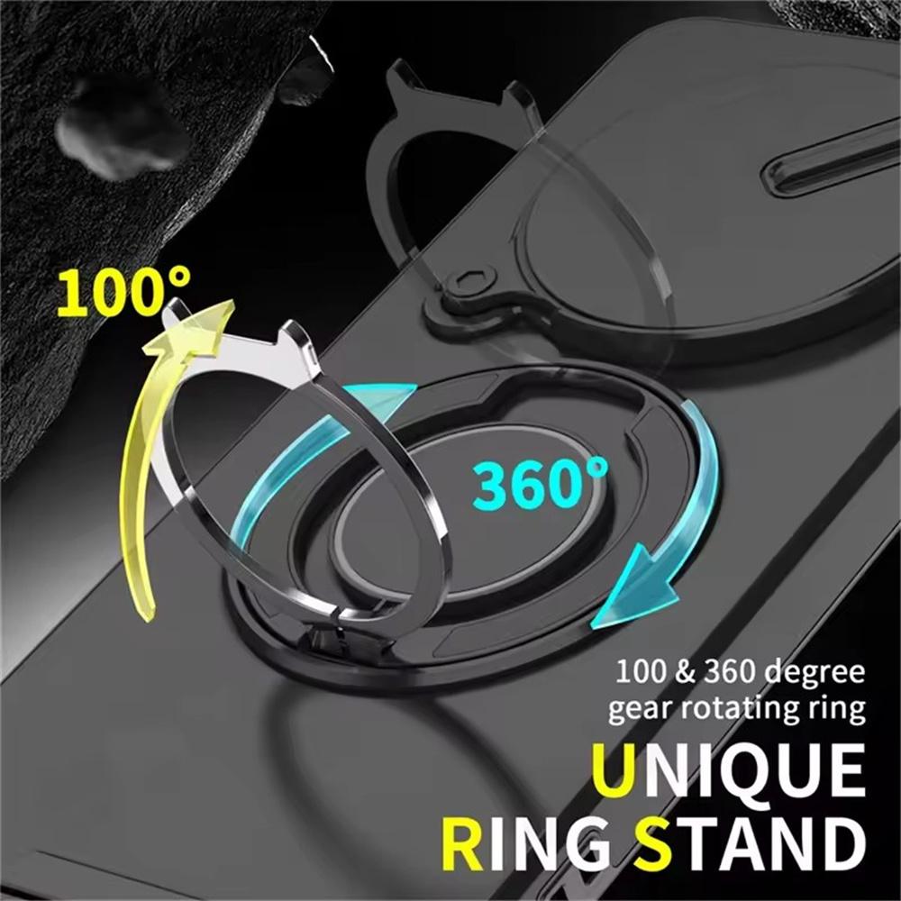 Matte Armor Ring Holder Phone Cases For Xiaomi Redmi Note 14 13 Pro Plus 14C 13 4G 5G Magnetic Slide Camera Protect Cover Fundas
