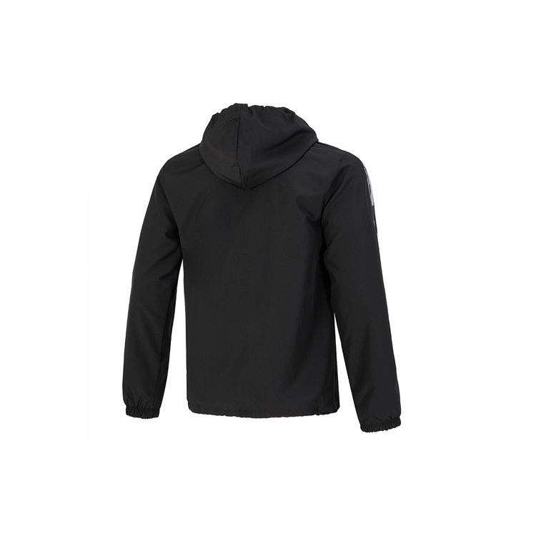 Adidas Originals Trefoil Stripe Logo Hooded Jacket Men Outerwear Black HK5139