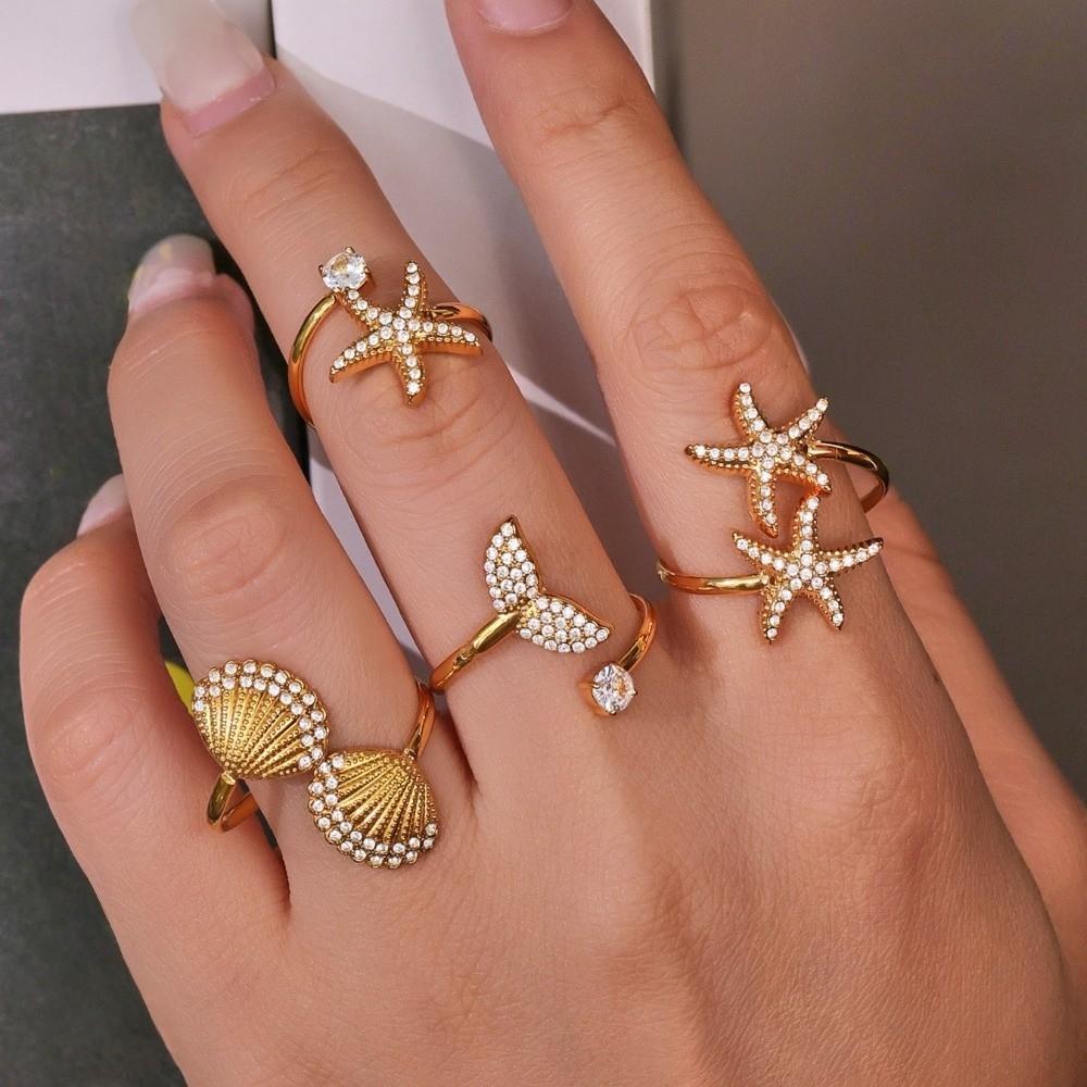 Exquisite Cubic Zirconia Ring Jewelry Ocean Style Ring  Hipster