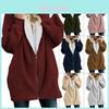 Gezellige Dames Warm Teddybeer Pluizige Jas met Capuchon Kunstbont Fleece Jas Bovenkleding Voor Ultiem Comfort