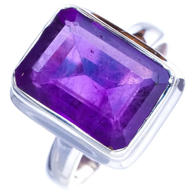 

StarGems Natural Amethyst Handmade 925 Sterling Silver Ring 7.25 E9236