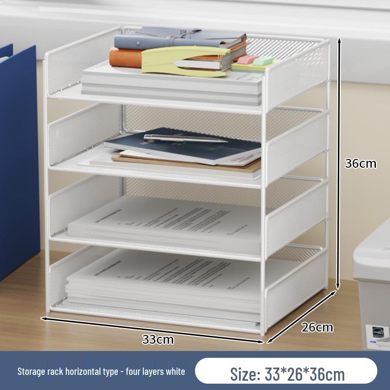 Multi-Layer Desktop File Organizer: A4 Rack & Storage Shelf for Office