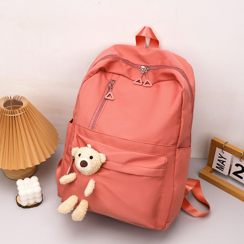 Stylish Black Purple Pink Blue Canvas Backpack For High School College Students With Large Capacity