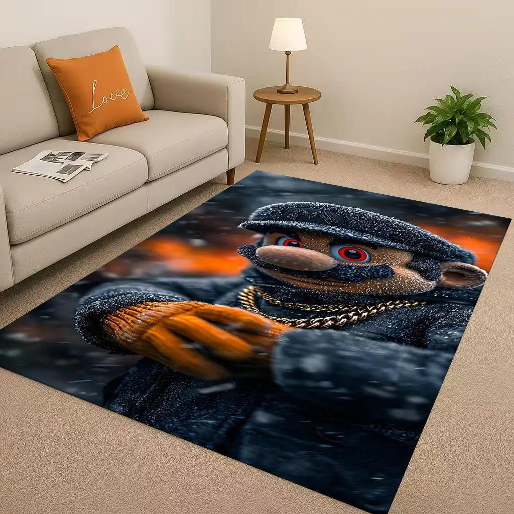Mario Game Cartoon Christmas Gift Living Room Non-Slip Area Rug Carpet for Bedroom Playroom Sofa,Home Decor Doormat 40x60cm( 15x23in )