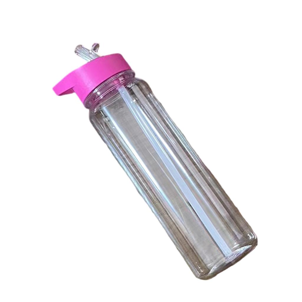 700ml Large Capacity Sports Drink Bottles Clear Plastic Sports Bottles Portable Water Cup with Handle and Straw