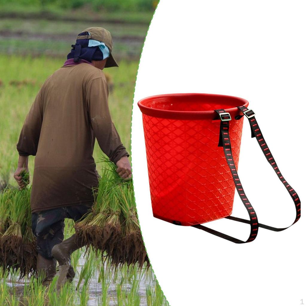 Back Basket Fruit Easy To Clean Multifunctional Water Bucket with Adjustable Straps for