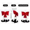 Christmas Decorative Boot Wall Hanging, Red Velvet Bow With Black Boots, Holiday Home Decor, Indoor Christmas Tree Ornaments