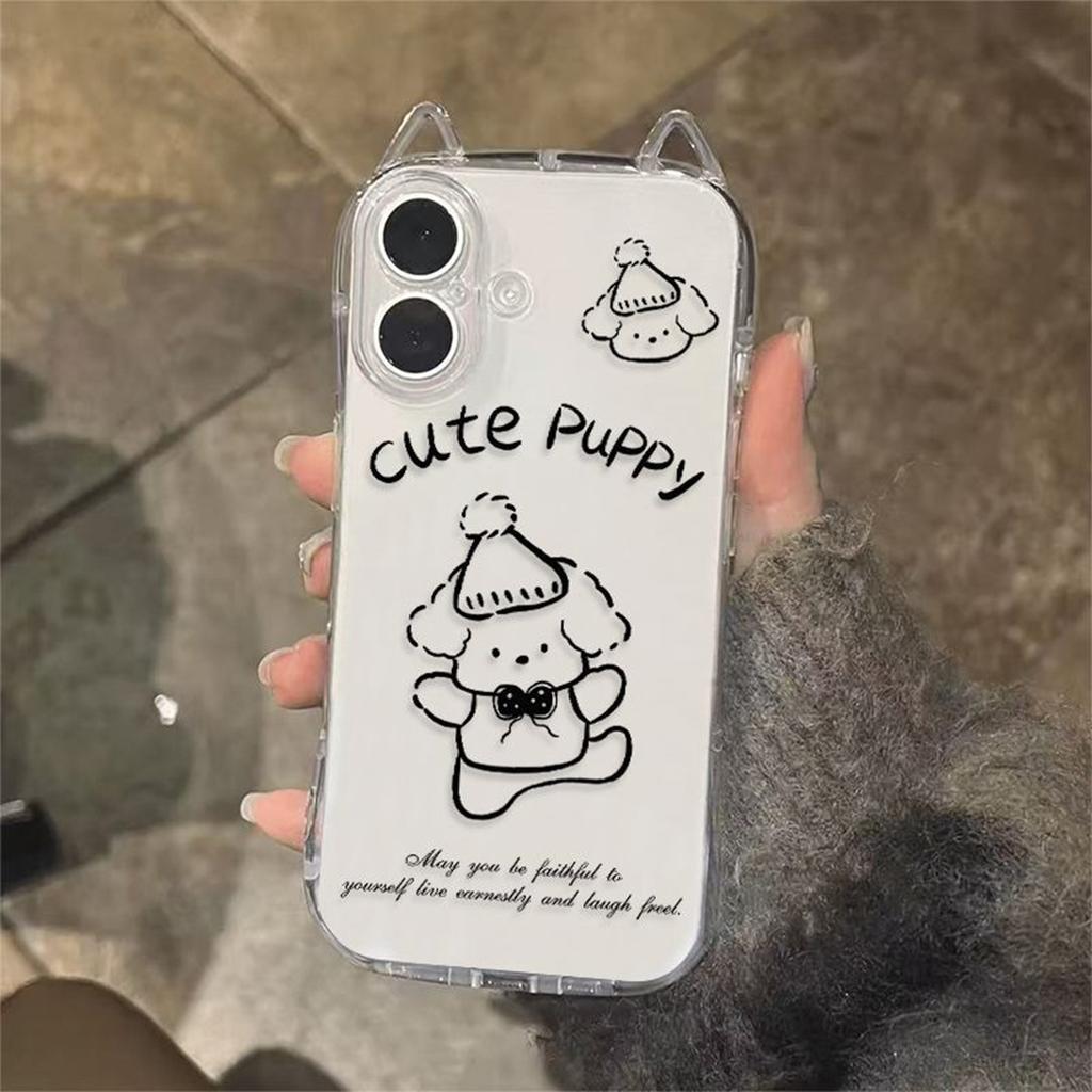 Three-dimensional Funny Cat Ear Airbag Anti-fall Case Personality for Apple 13promax Mobile Phone Protective Case New Style