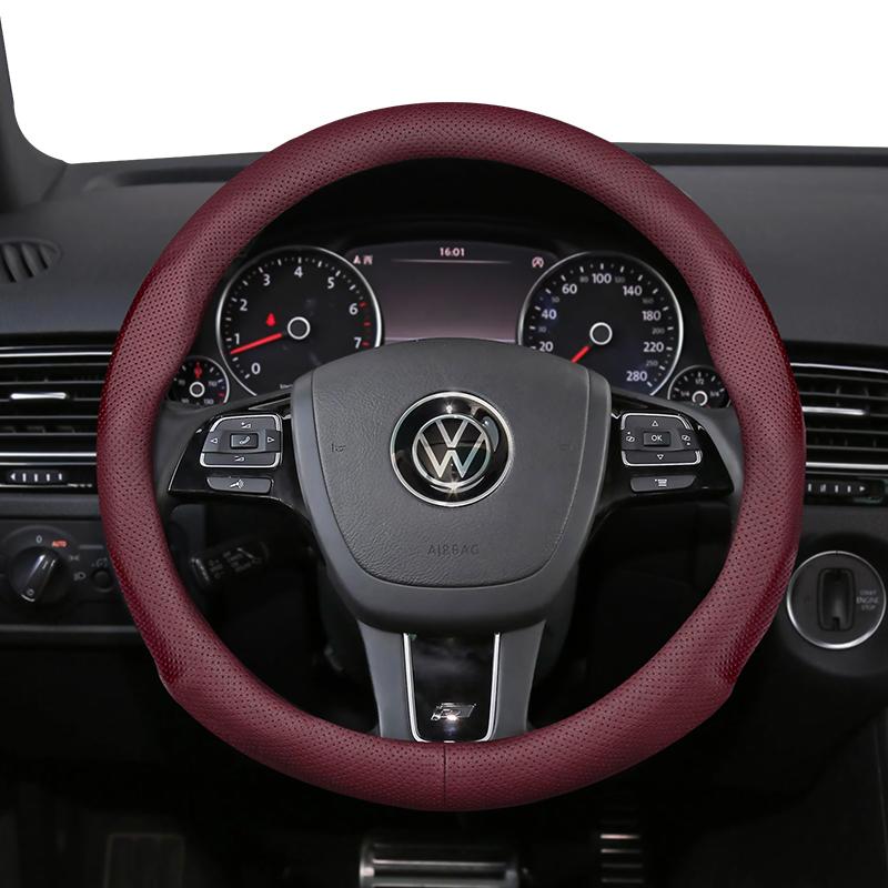 Für Volkswagen Runde D-förmige Lenkradabdeckung VW Polo Golf 4 5 6 7 Up Gol Passat B8 B7 CC Touran Tiguan T-Roc Touareg ID3