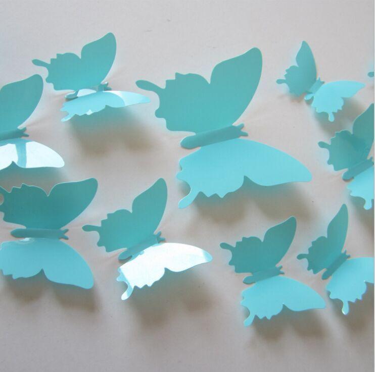 New Gossip Girl Same 12Pcs/Set 3D Butterfly Wall Stickers Living Room Butterflies Decors For Home Fridge Decoration