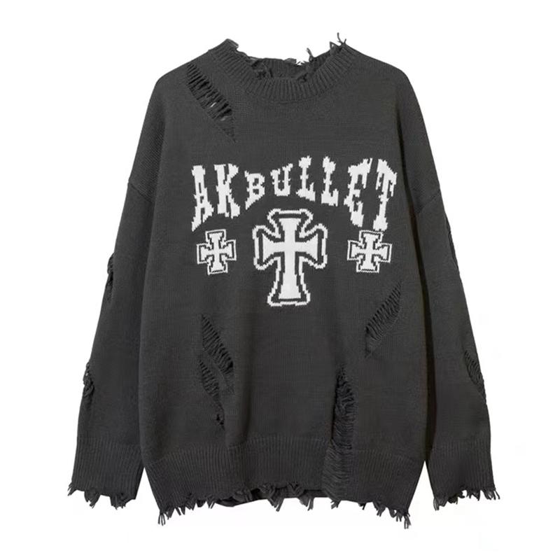 

Осенне-зимний толстый свитер для мужчин в корейском стиле, модный свободный японский вязаный свитер, зимнее пальто в гонконгском стиле с ленивой нитью 3XL серый