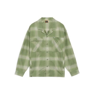 Badfive Series Esporte Basquete Solto Xadrez Manga Longa Camisa Casual Masculina Tops Verde ASHR195-2